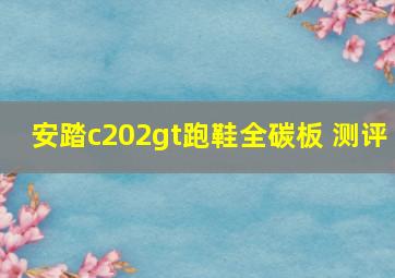 安踏c202gt跑鞋全碳板 测评